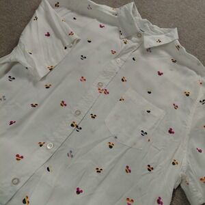 Sonoma Colorful Mickey Mouse Men's LARGE Short Sleeve‎ Button Up Shirt PRIDE AOP